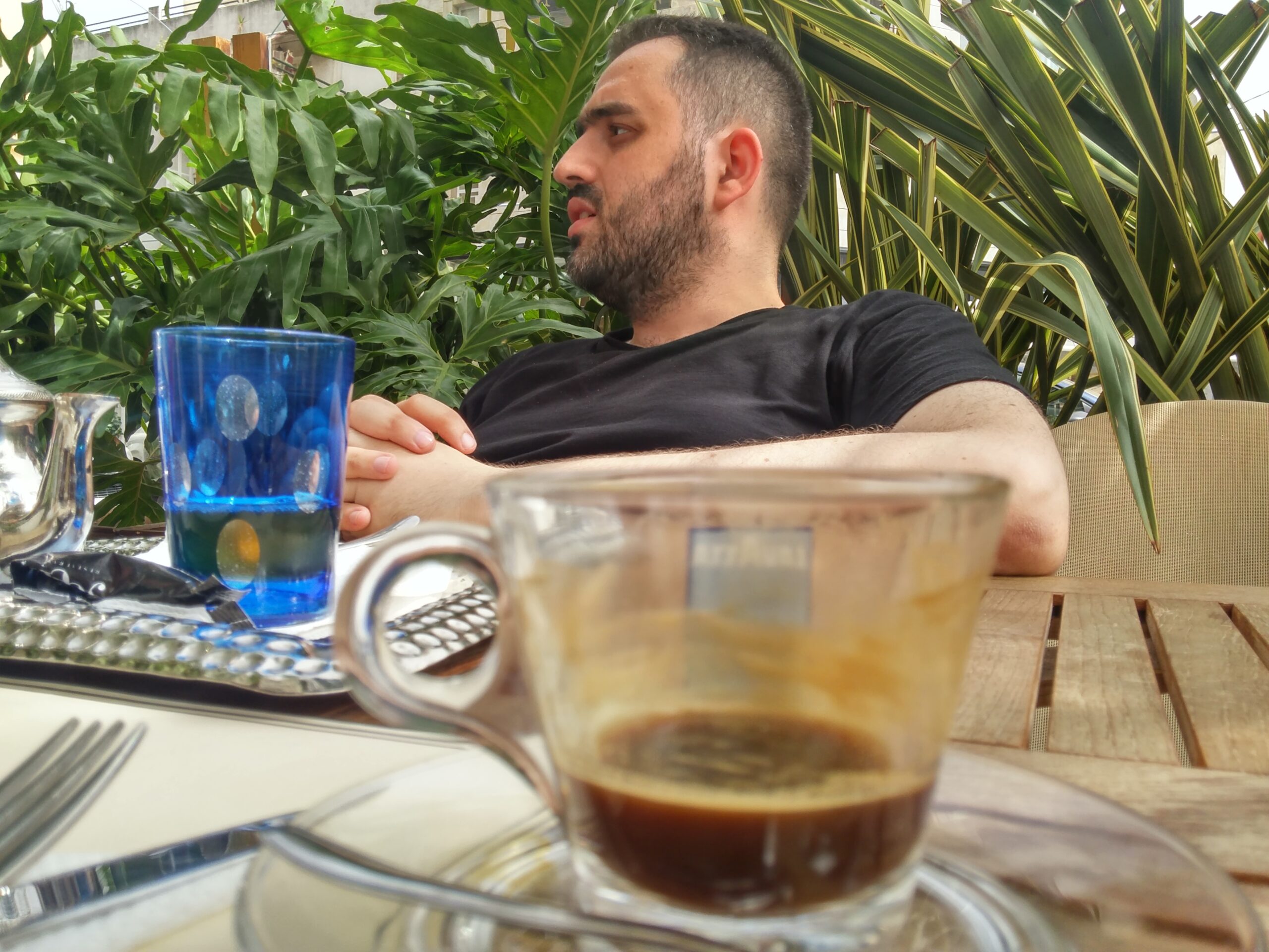 Hamza Mikou Drinking Tea